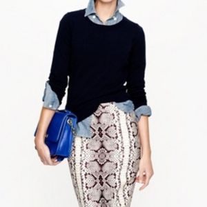 J. Crew Snake Print No. 2 Pencil Skirt, Sz 6